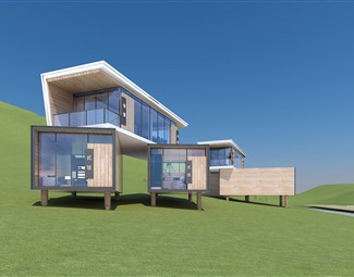 现代山地别墅3d模型下载-3d溜溜网