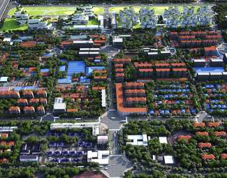现代 鸟瞰图 城市规划 商业综合体