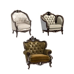 轻奢 单人沙发 古典单人沙发组合