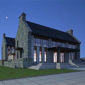 新中式 酒店建筑 饭店旅社