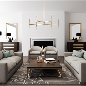 现代 沙发茶几组合 简约沙发茶几组合