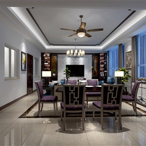 新中式 餐厅 餐厅客厅