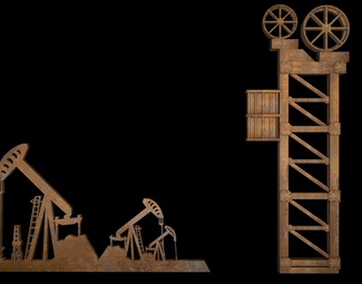 现代 剪影 石油元素剪影