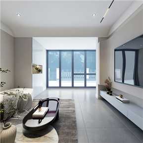 现代 客餐厅 一层带花园客厅