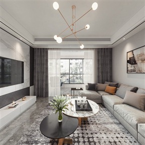 现代 客餐厅 客厅餐厅全景