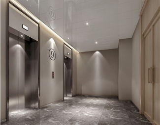 现代办公楼电梯厅