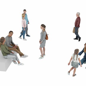 现代 多人 男女人物