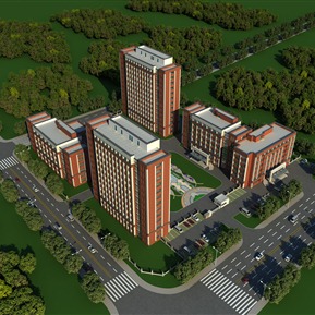 现代 鸟瞰图 办公区公寓鸟瞰