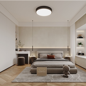 现代 卧室 奶油