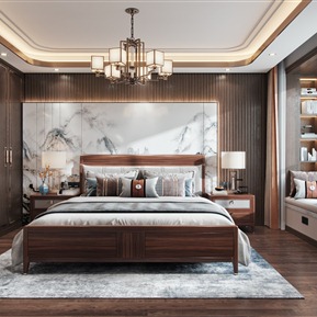 新中式 卧室 主卧室