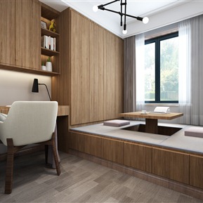 现代 书房 榻榻米书房