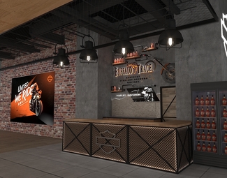 工业LOFT 前台 哈雷门店