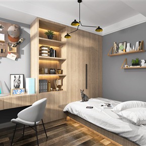 现代 北欧原木风儿童房 儿童房