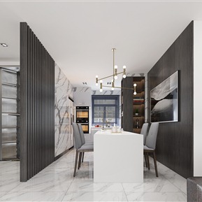 轻奢 餐厅 极简客餐厅书房