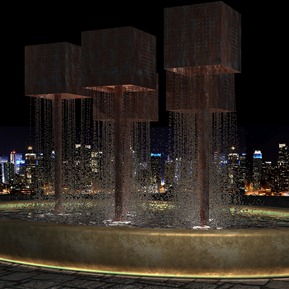 现代 建筑 商业水景观