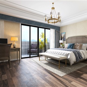 美式 卧室 主卧室