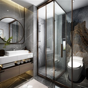 轻奢 卫生间 卧室