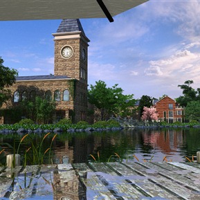 欧式 园林景观 景观水系