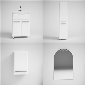 现代 洗手台  浴室柜 镜子组合