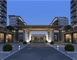 现代小区大门效果图