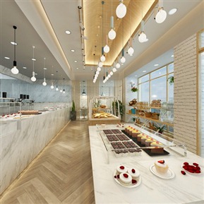现代 蛋糕店 烘焙坊全景