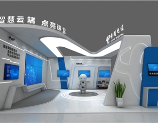 现代电视墙展厅