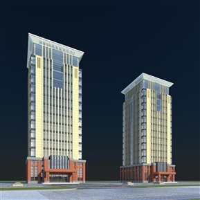 现代 办公楼 高层酒店公共办公楼