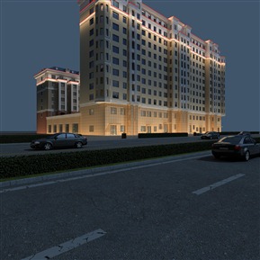 现代 办公楼 商业办公楼夜景