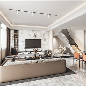 现代 客餐厅 客厅餐厅