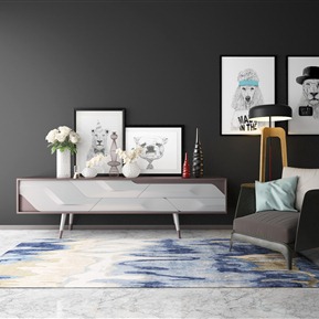 北欧 电视柜 装饰柜装饰品休闲椅组合