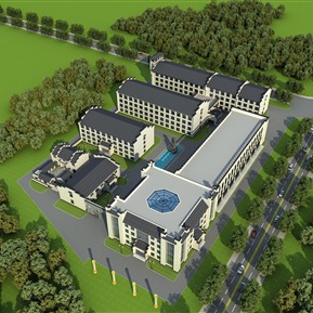 新中式 鸟瞰图 灰派宿舍鸟瞰