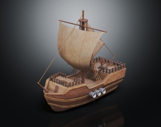 现代古代木船