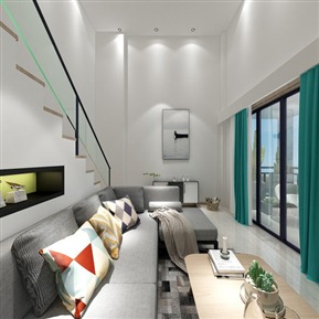 北欧 客餐厅 公寓样板间全景