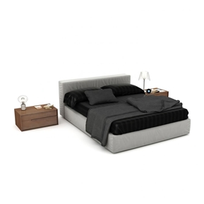 现代 双人床 布艺双人床