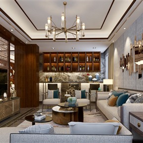 轻奢 客餐厅 客厅