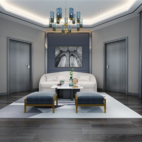 现代 休闲室 起居室 主卫