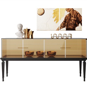 现代 边柜 玻璃边柜