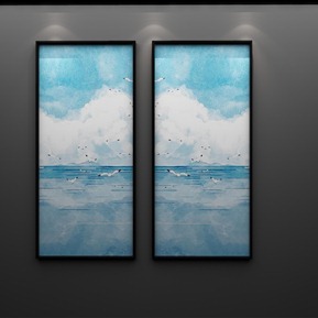 现代 动物画 简约抽象金日出客厅装饰画