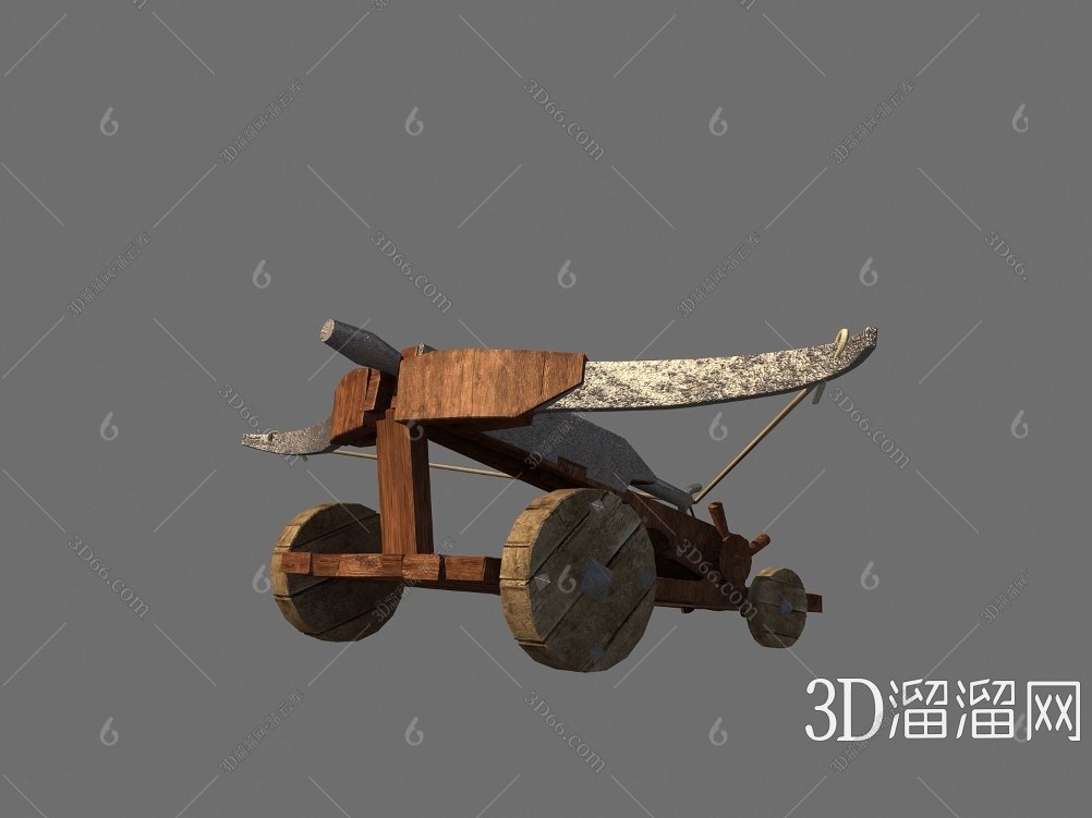 新中式室外弩車3d模型下載