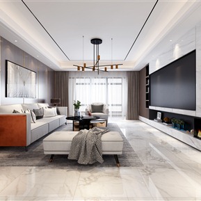 轻奢 客厅 客餐厅