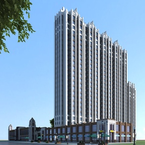 现代 商业街 高层住宅