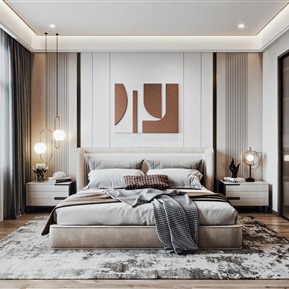 现代 卧室 主卧室
