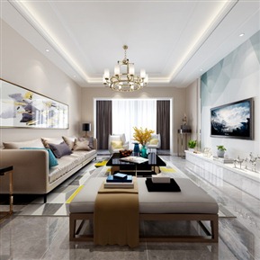 现代 客餐厅 全景