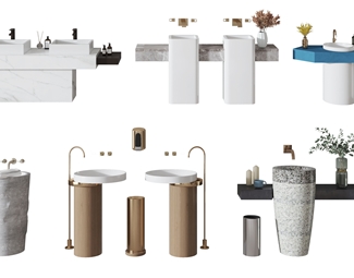 现代 洗手台 公共洗手盆