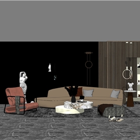 现代 沙发茶几组合 多人布艺沙发