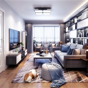 现代 客厅 客餐厅门厅厨房