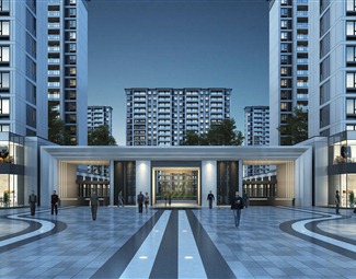 现代现代小区入口大门