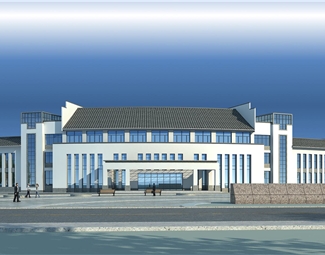 中式新中式公共建筑3d模型下载-3d溜溜网