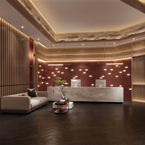 新中式 大厅 酒店会所大厅