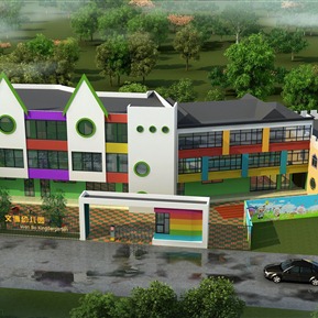 现代 幼儿园建筑 幼儿园外立面